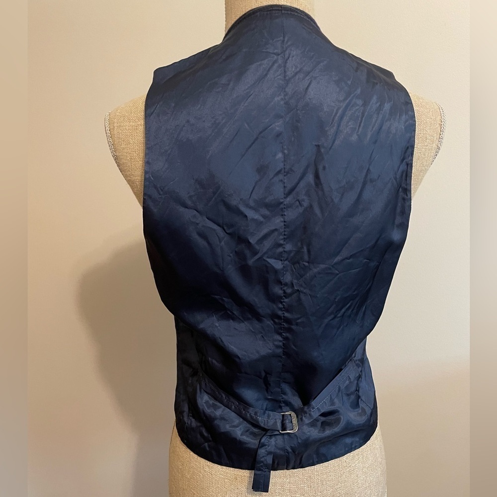 Vintage blue pinstripes suit vest - Picture 2 of 4